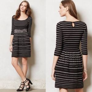 Anthro Knitted&Knotted black & white sweater dress